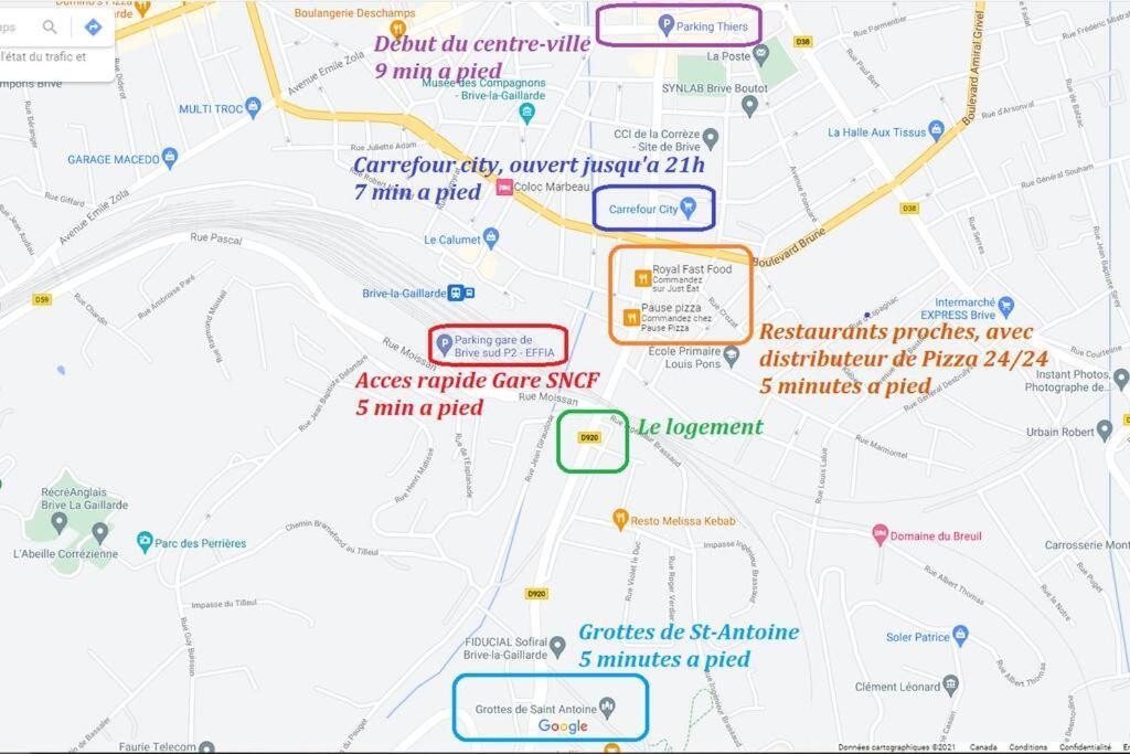 Logement A Brive Avec Terrasse Et Climatisation - Pres De La Gare Et Du Centre-Ville - Wifi Et Stationnement Gratuit Zewnętrze zdjęcie